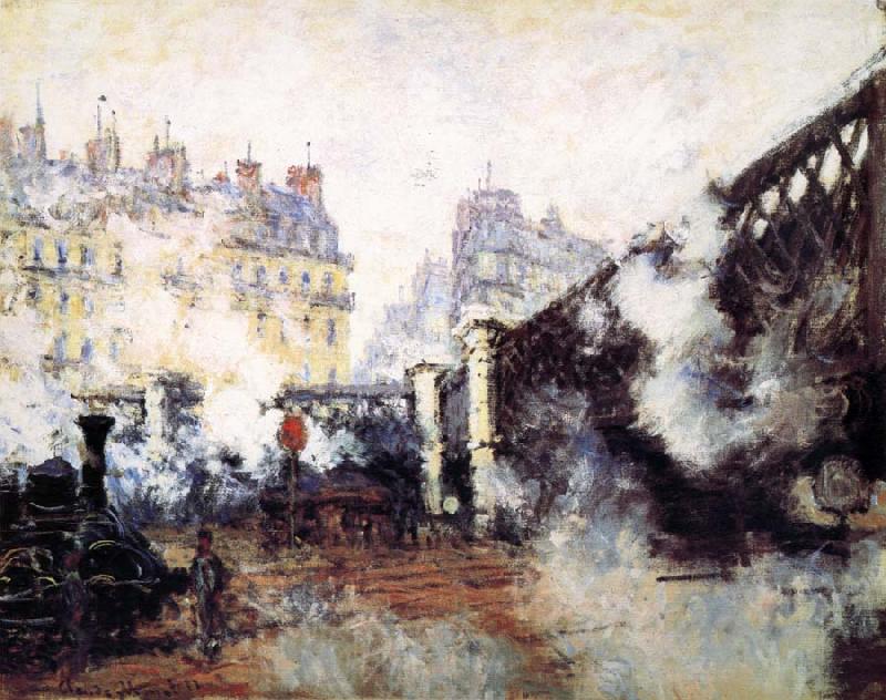 Claude Monet Le Pont de L-Europe,Gare Saint-Lazare Spain oil painting art